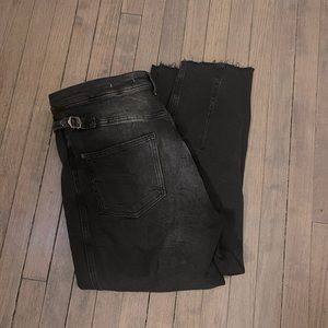 Anthropologie Pilcro Striaght Leg Jeans with Hip Buckle Detail!